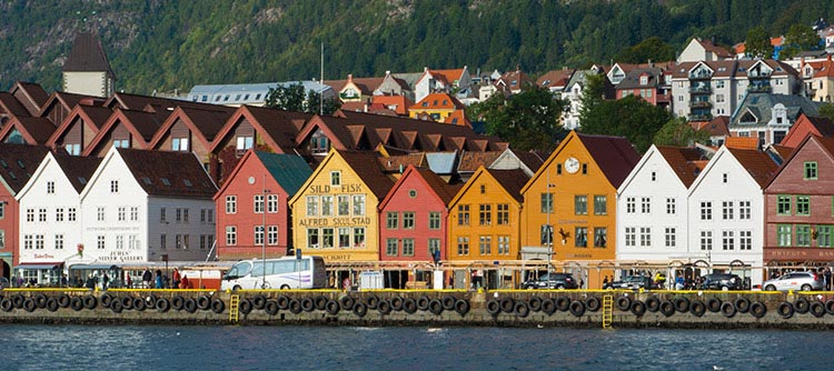 UNESCO-listed Bryggen Wharf, Bergen, Norway