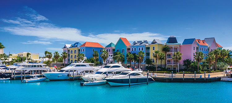 Tropical Nassau harbor, Bahamas, Caribbean