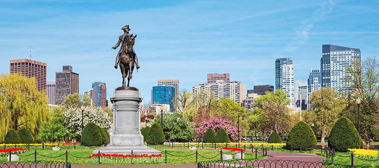 The George Washington statue in Boston Public Garden