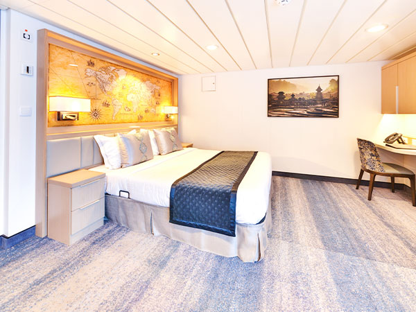 Ocean Explorer, Category BS, Royal Veranda Stateroom, Full View of Bedroom