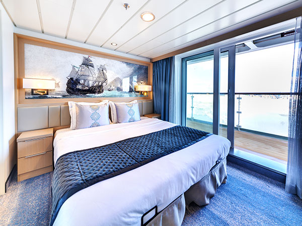 Ocean Explorer, Category ES, Explorer Suite, View of Bedroom with Bed