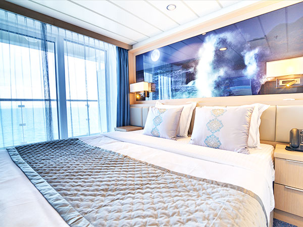 Ocean Explorer, Category JS, Junior Suite, View of Bedroom with Bed