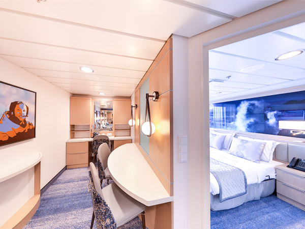 Ocean Explorer, Category JS, Junior Suite, View of Bedroom and Living Area