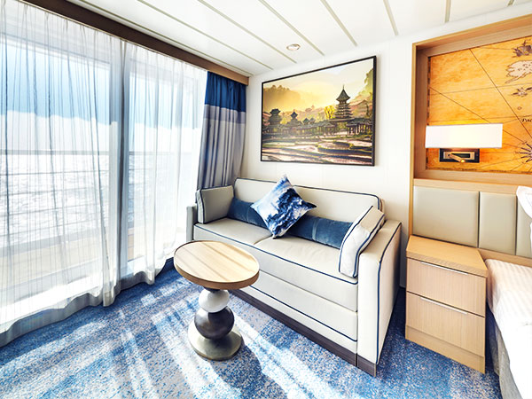Ocean Explorer, Category TS, Deluxe Veranda Stateroom, Rest Area with Couch