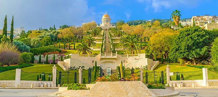 Bahai Gardens, Haifa, Israel, Mediterranean